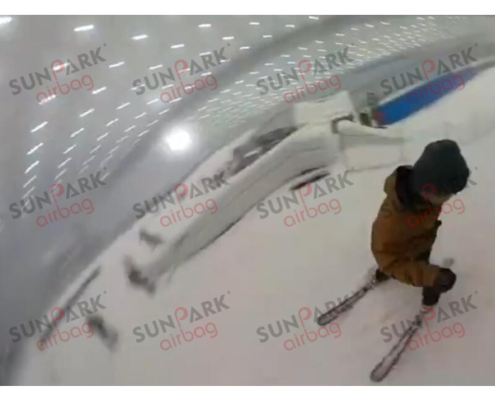 Premier white snowboarding airbag for training