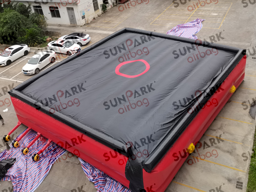 Airbag Snowboard Jump Top View