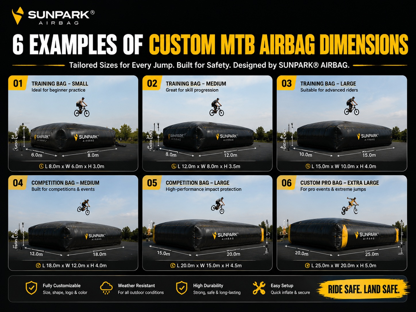 6 Examples of Custom MTB Airbag Dimensions
