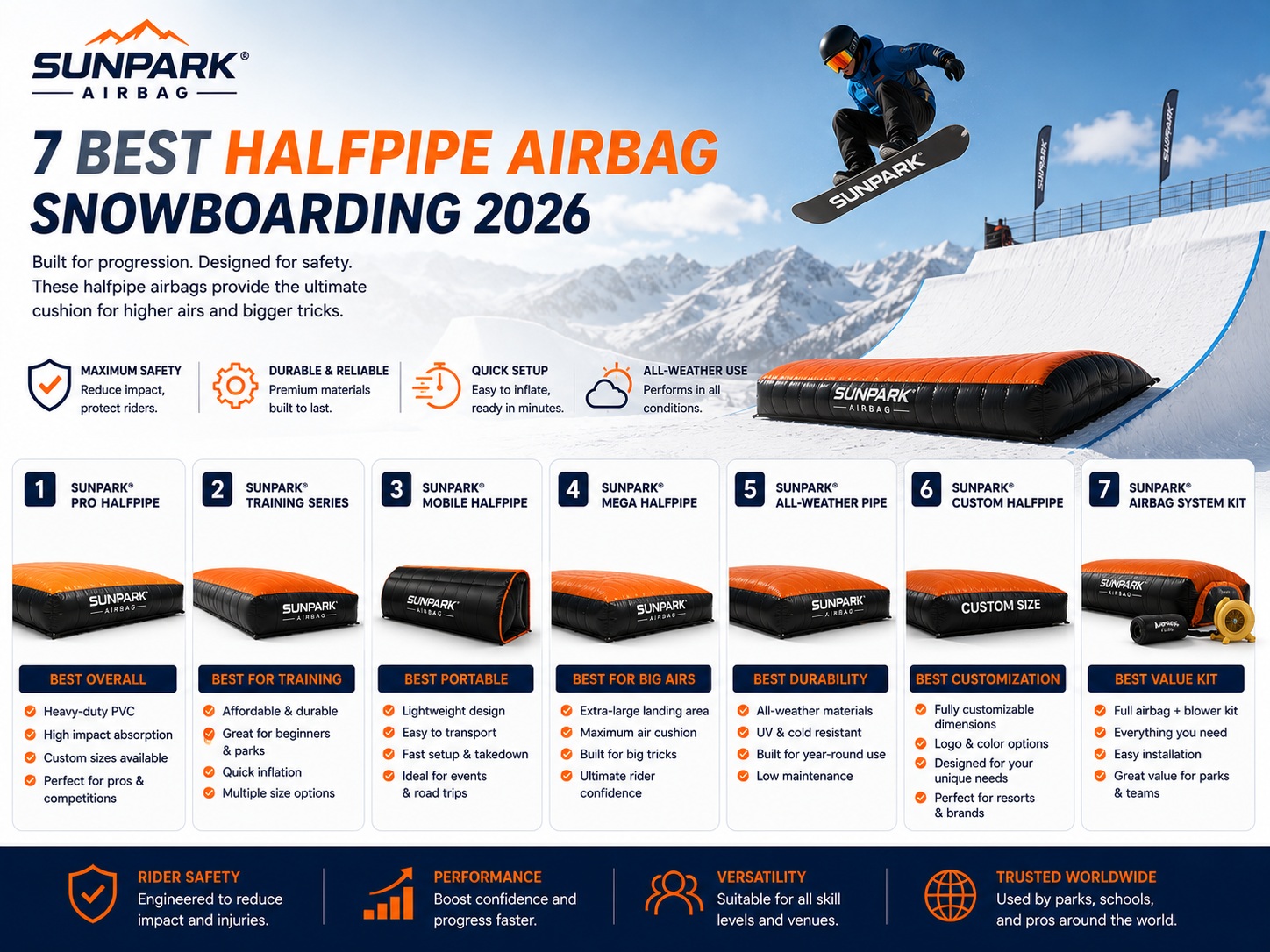 7 best Halfpipe airbag snowboarding 2026