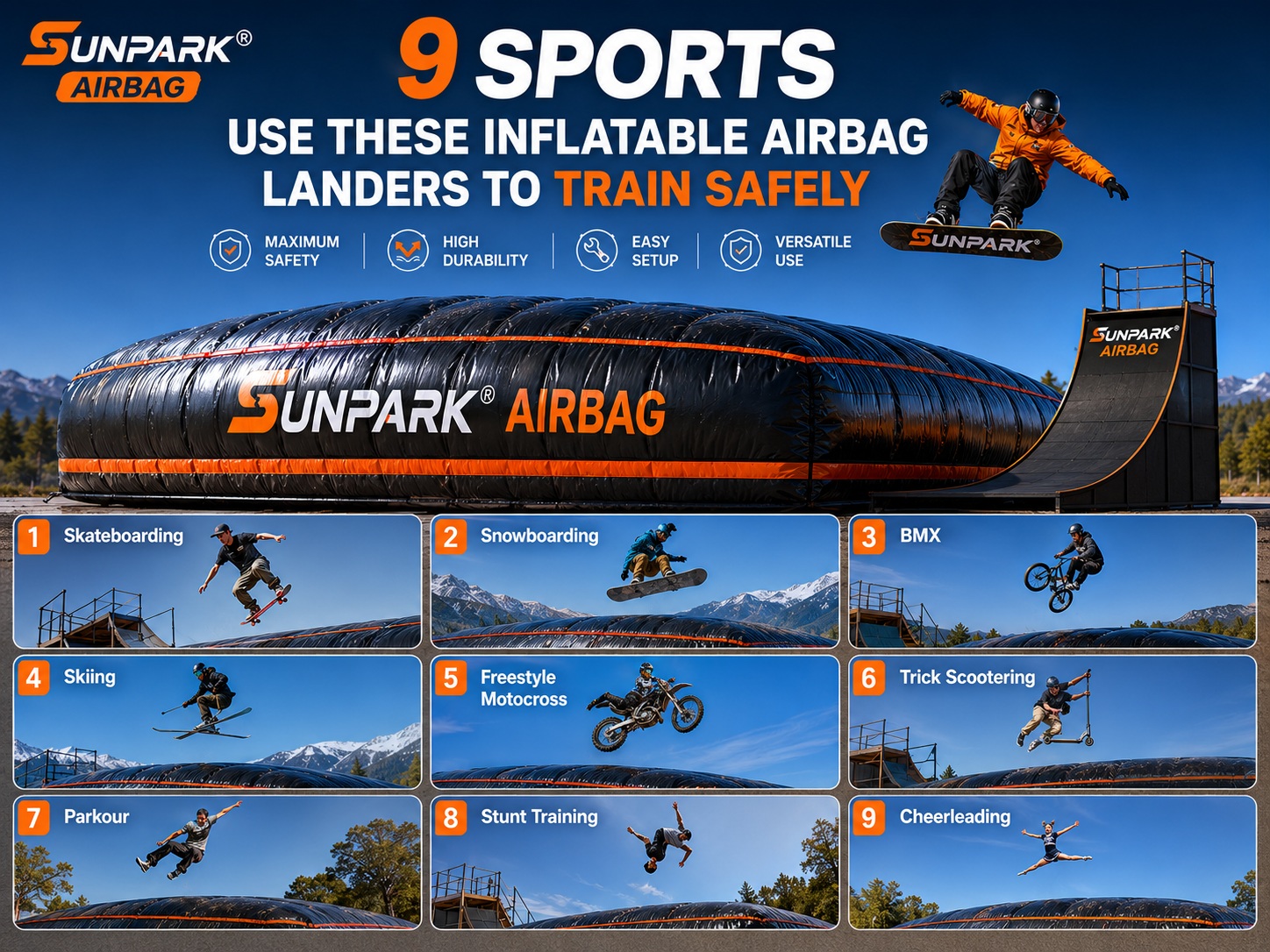 9 Sports Use These Inflatable Airbag Landers to Train Safely