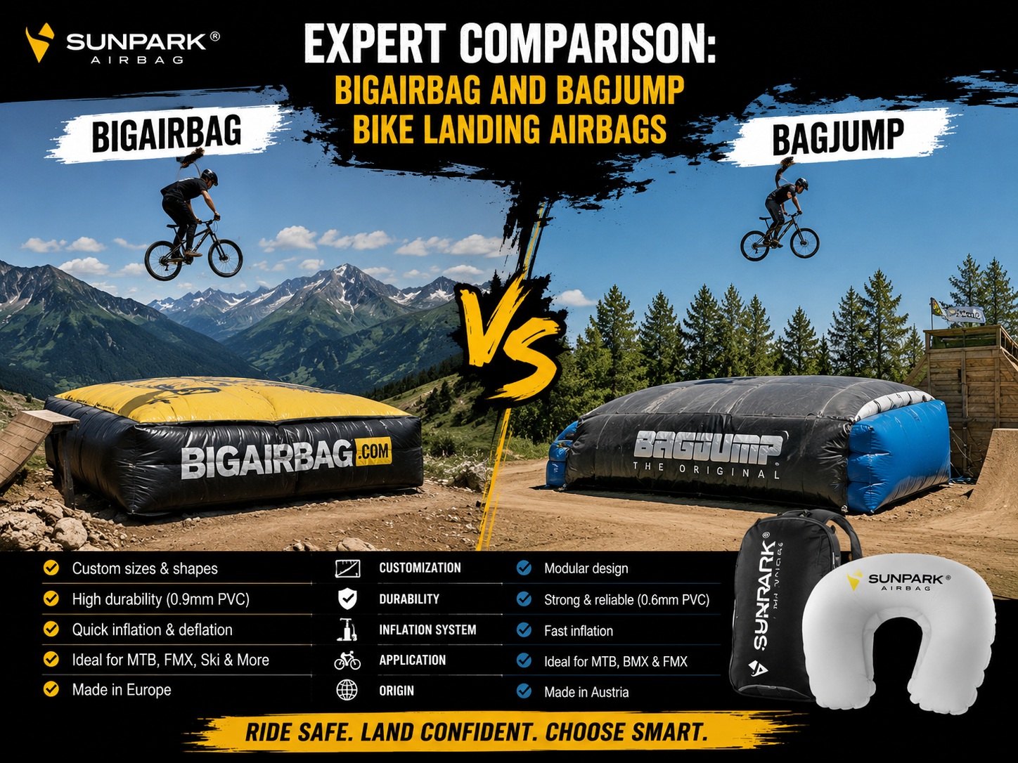 BigAirBag and Bagjump bike landing airbags