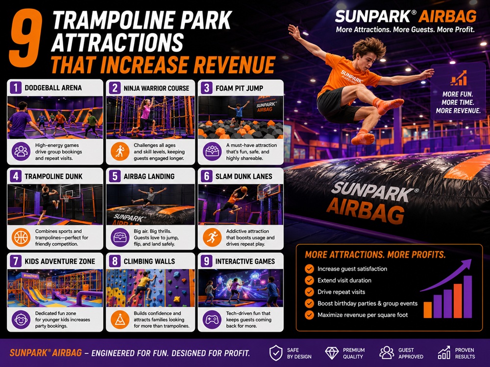 9 Trampoline Park Attractions That Increase Revenue