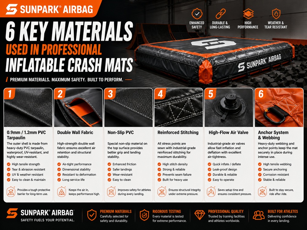 6 Key Materials Used in Professional Inflatable Crash Mats